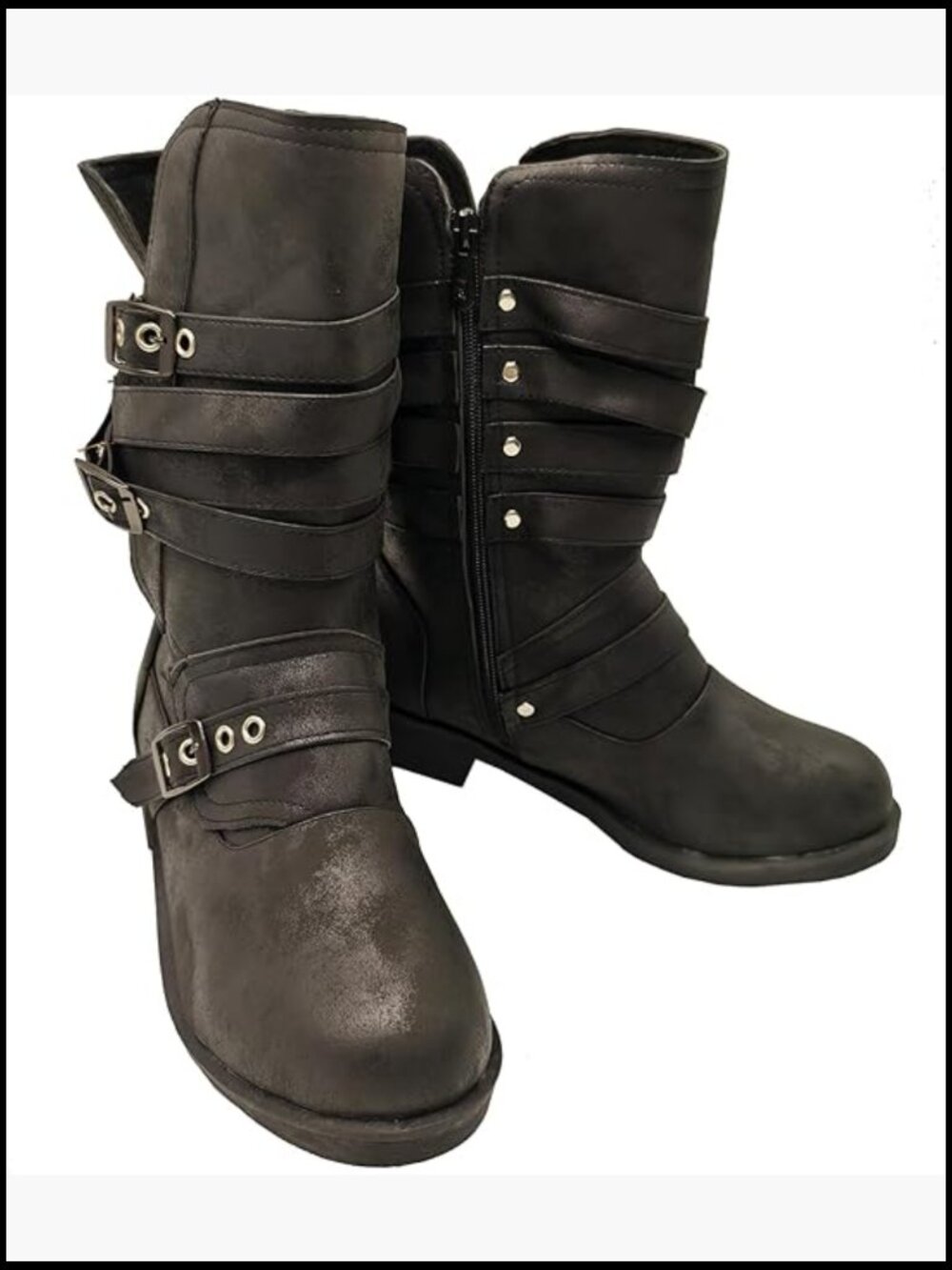 Medieval Renaissance Boots Faux Leather Mid Top Gothic Viking Pirate Shoes